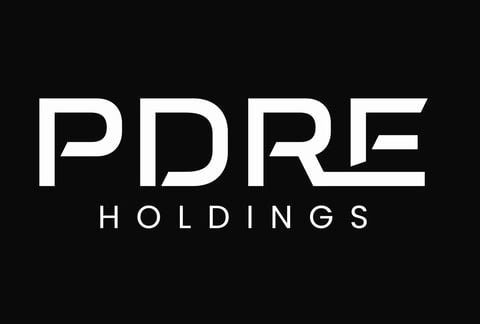 PDRE Holdings company logo in white text on black background